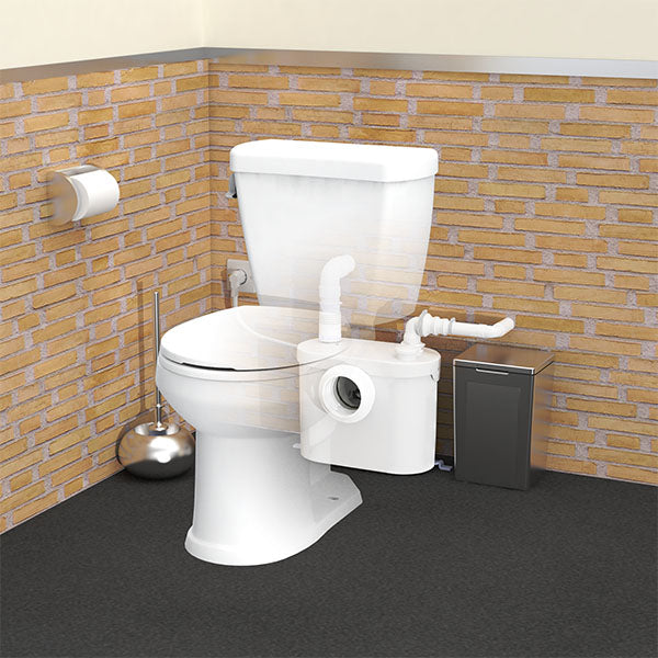 Broyeur adaptable Sanibroyeur Pro Up Silence de SFA pour WC, compact et silencieux, avec moteur puissant.