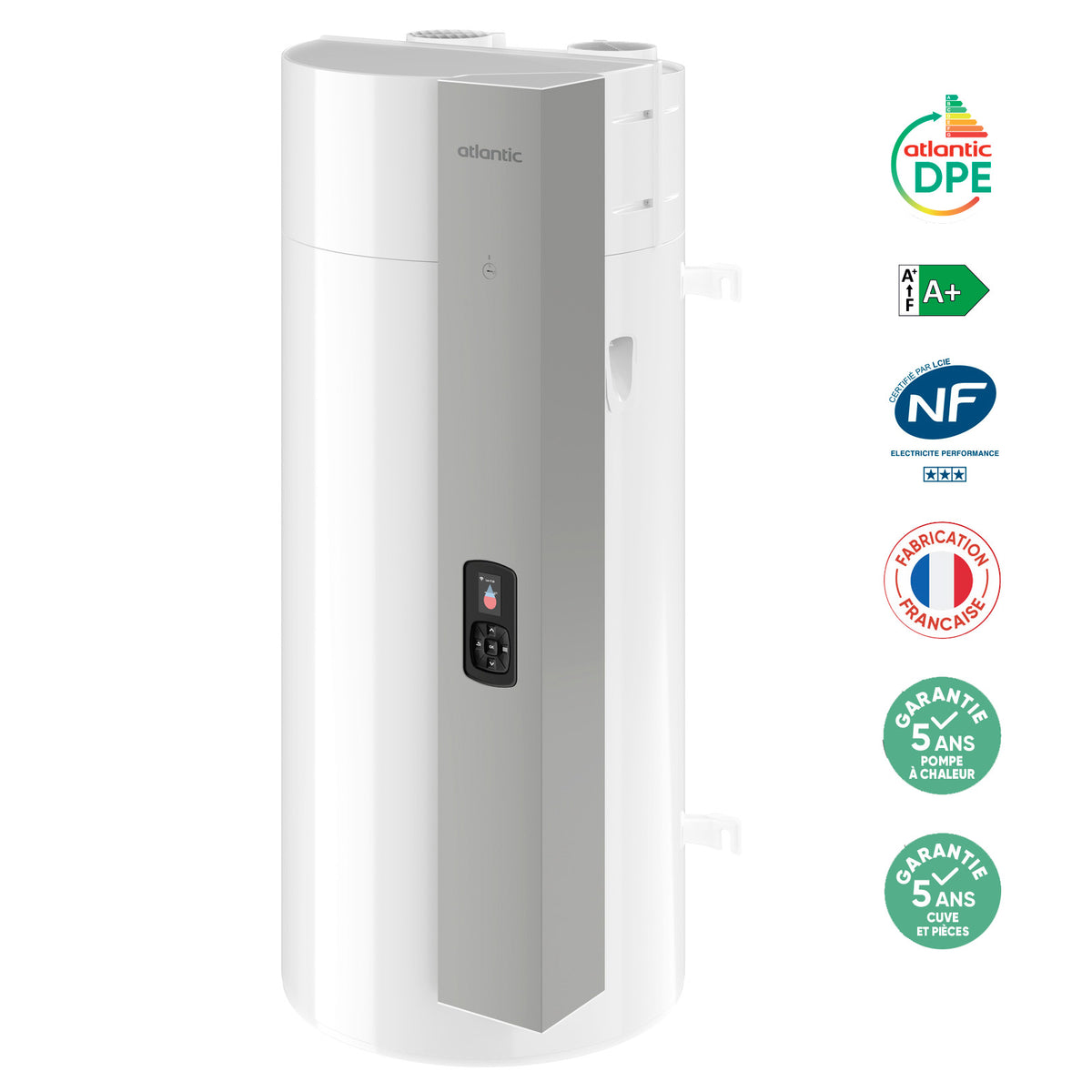Chauffe-eau ATLANTIC thermodynamique connecté Vertical mural compact CALYPSO - Mister PRO