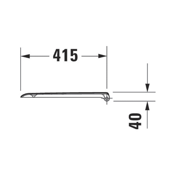 Support mural Grohe, type tablette, couleur chromée, dimensions 415x40 mm