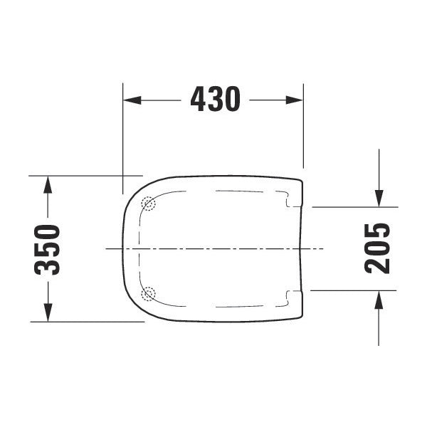 Schéma technique abattant WC Grohe blanc avec dimensions 430x350 mm