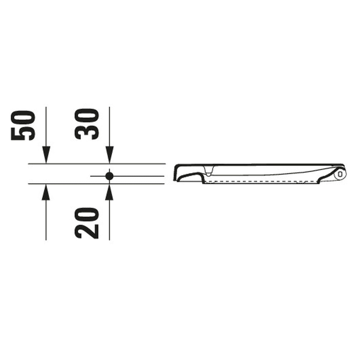 Barre d'appui Grohe, inox, accessoire sanitaire avec schéma de dimensions.