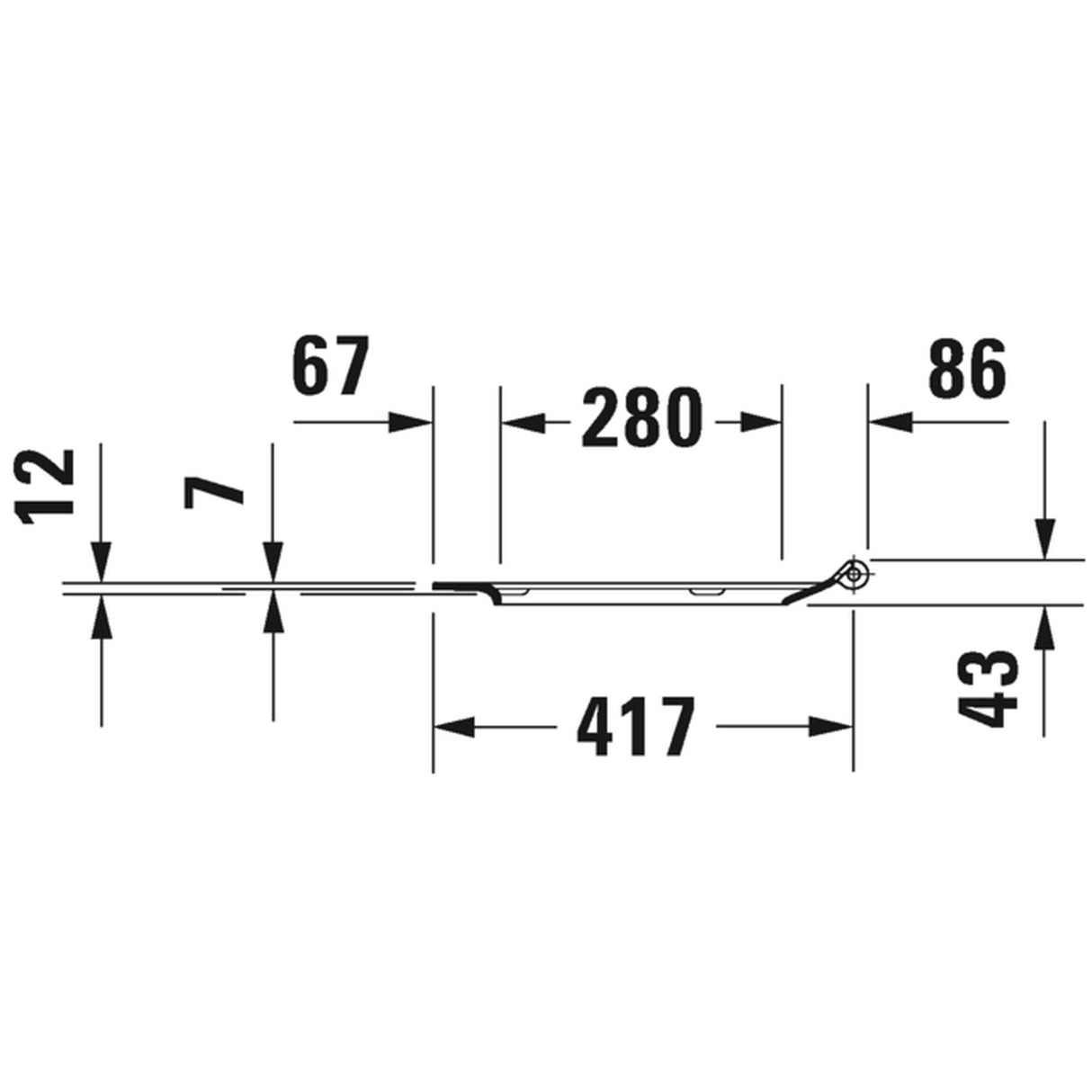 Schéma technique Grohe, lame d'outillage en métal, couleur argent, dimensions détaillées