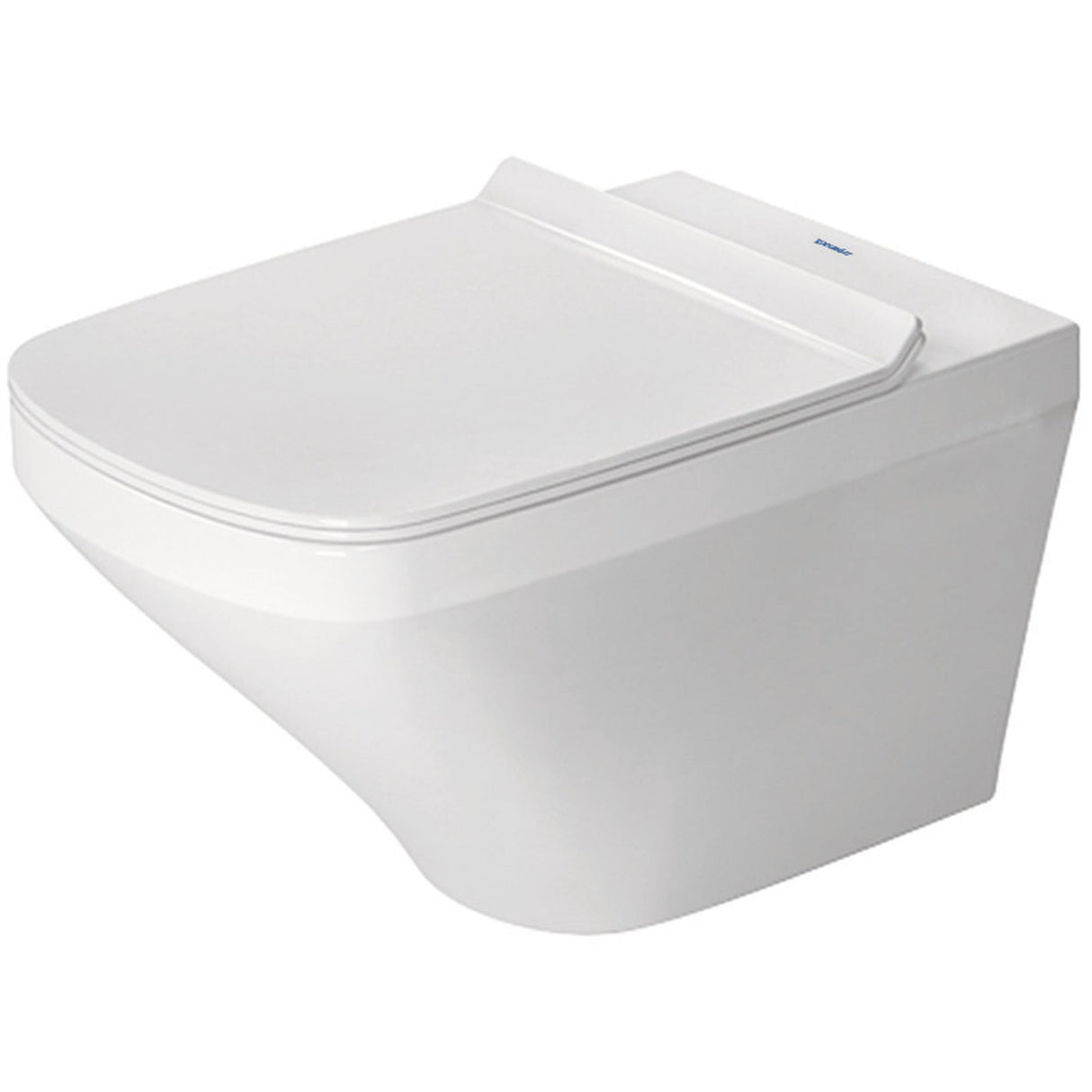 WC suspendu blanc marque Duravit, design moderne, céramique sanitaire
