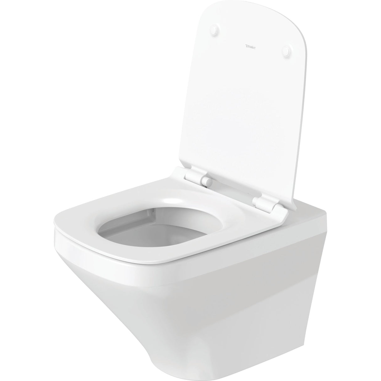 Toilette suspendue Duravit, céramique, couleur blanche, vue de côté