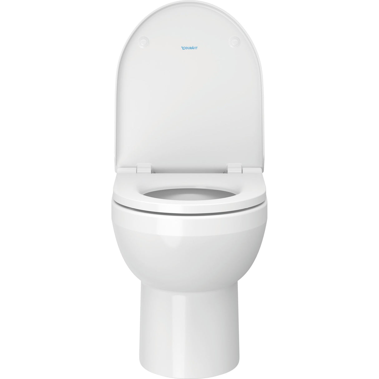 WC blanc Duravit, toilette moderne en céramique, couleur blanche, abattant relevé