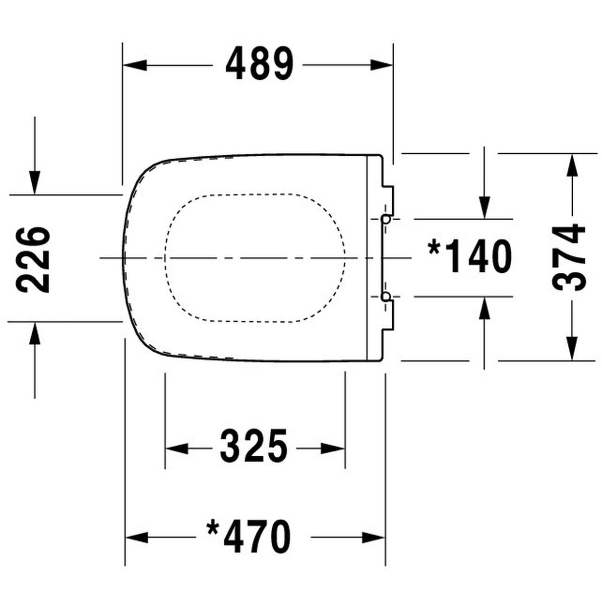 Abattant WC Grohe, blanc, avec schéma technique et dimensions détaillées.