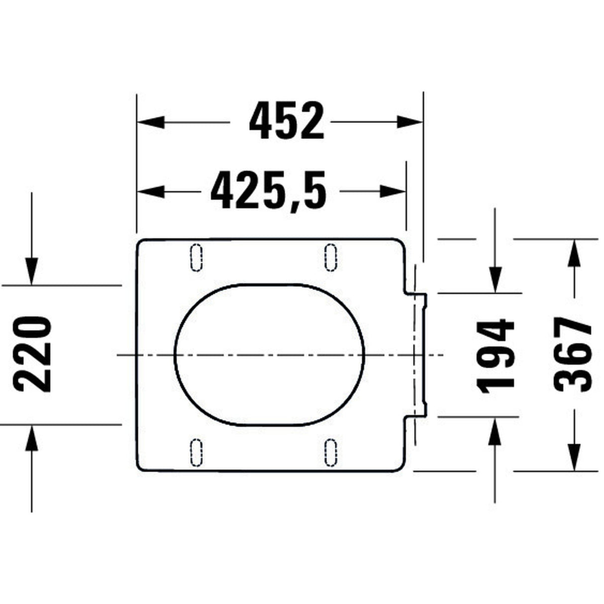 Schéma technique Grohe plaque de fixation WC, couleur blanche, dimensions indiquées.