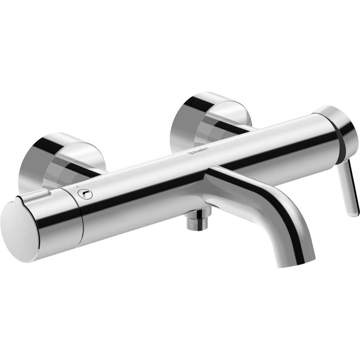 Mitigeur de baignoire Hansgrohe chromé, robinet mural moderne, finition brillante