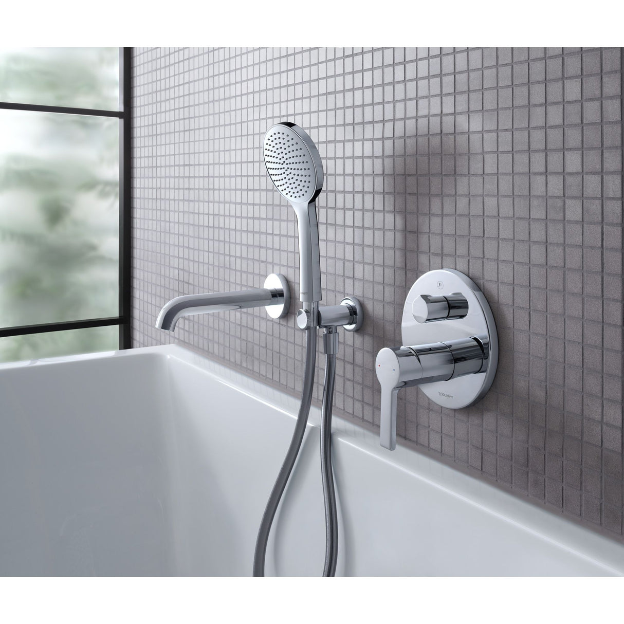 Mitigeur de bain chromé TOTO, robinetterie murale, couleur argentée
