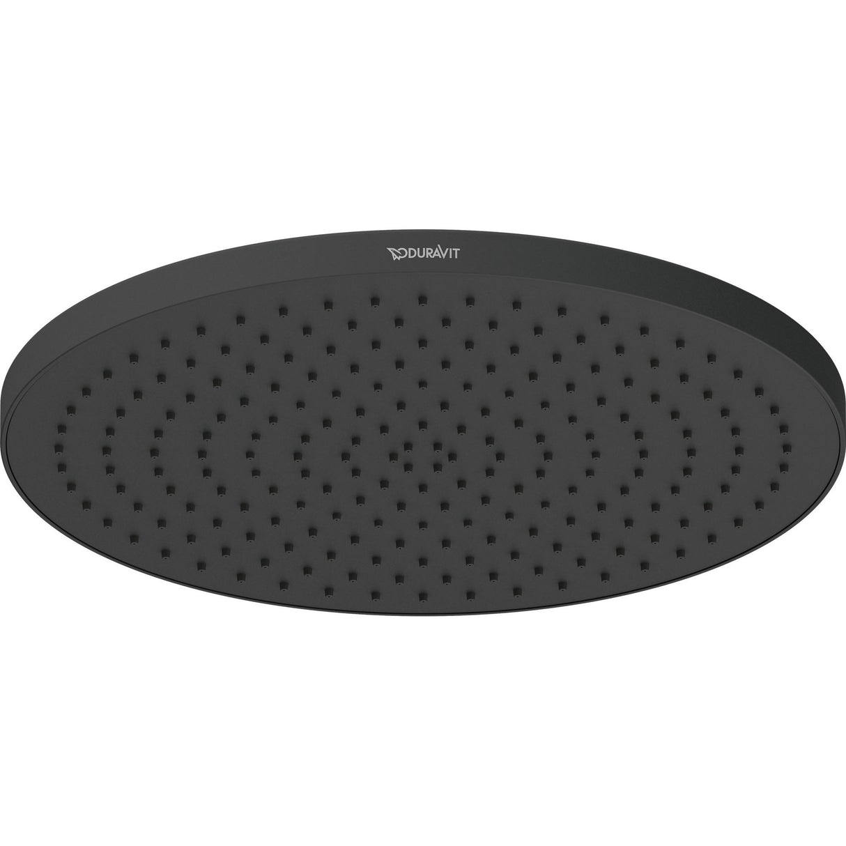 Douchette ronde Duravit, pommeau de douche noir mat, design moderne.