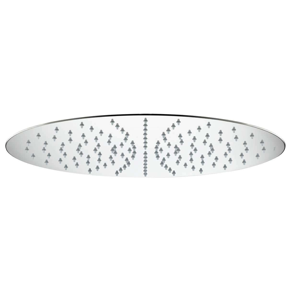 Pommeau de douche Grohe, rond, couleur chrome, avec buses anti-calcaire.