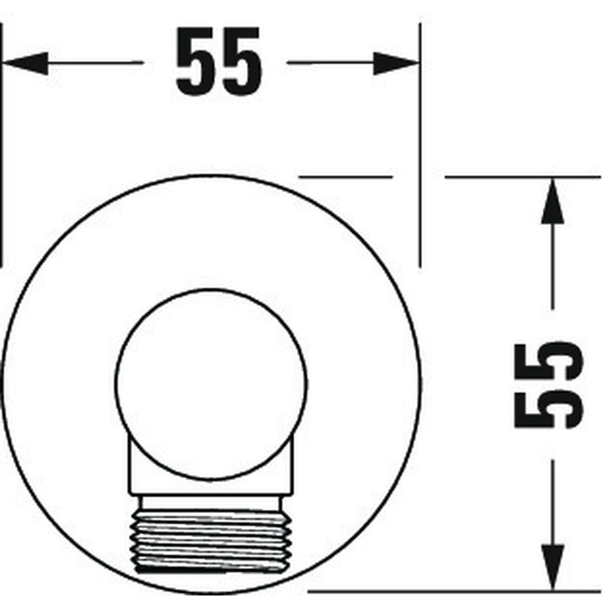 Sortie murale Grohe, raccord de plomberie chromé, diamètre 55 mm