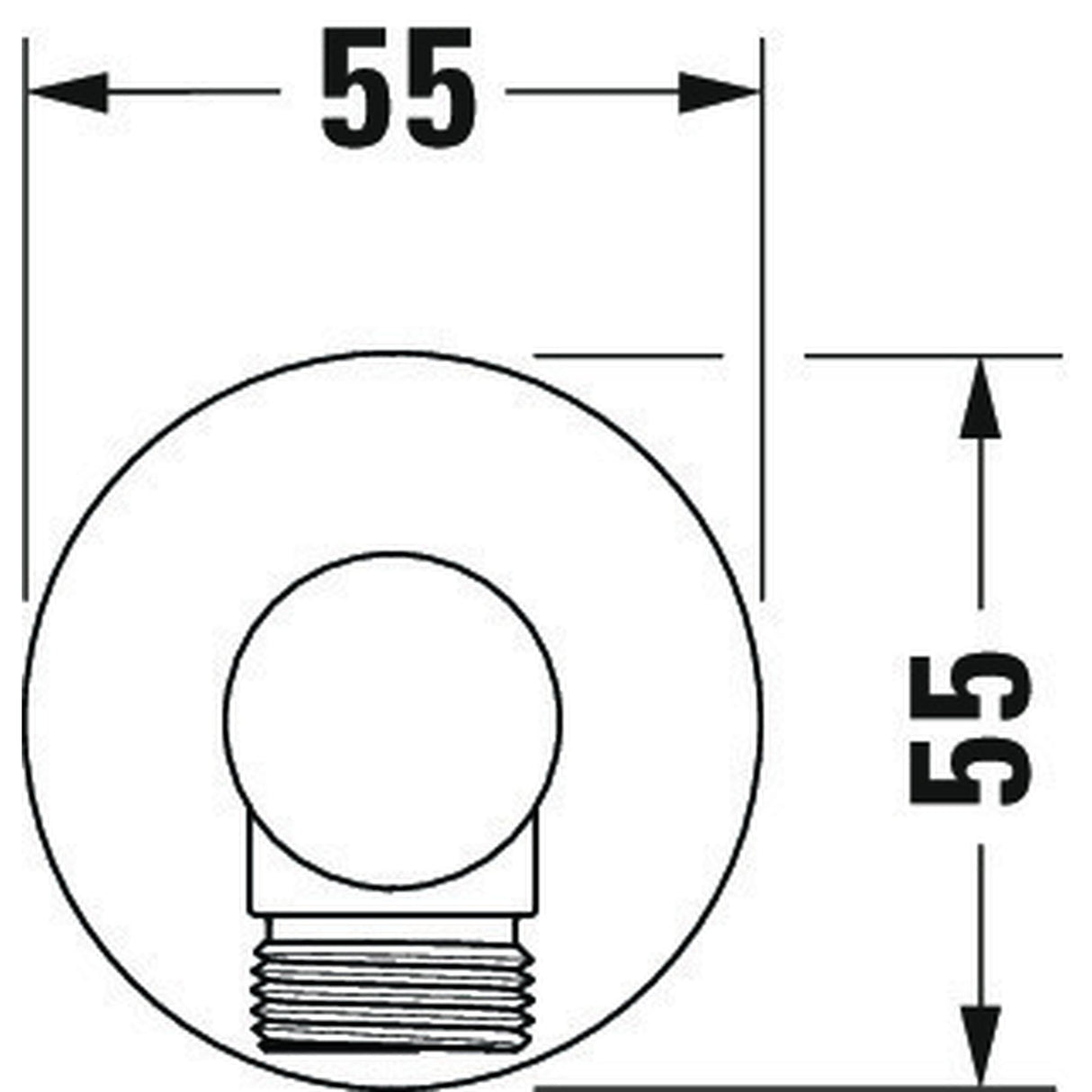Sortie murale Grohe, raccord de plomberie, couleur chromée, diamètre 55 mm