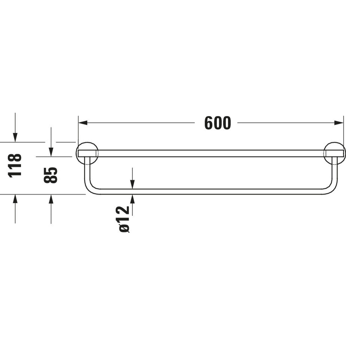 Porte-serviettes Grohe, accessoire salle de bain, couleur chromé, dimensions indiquées