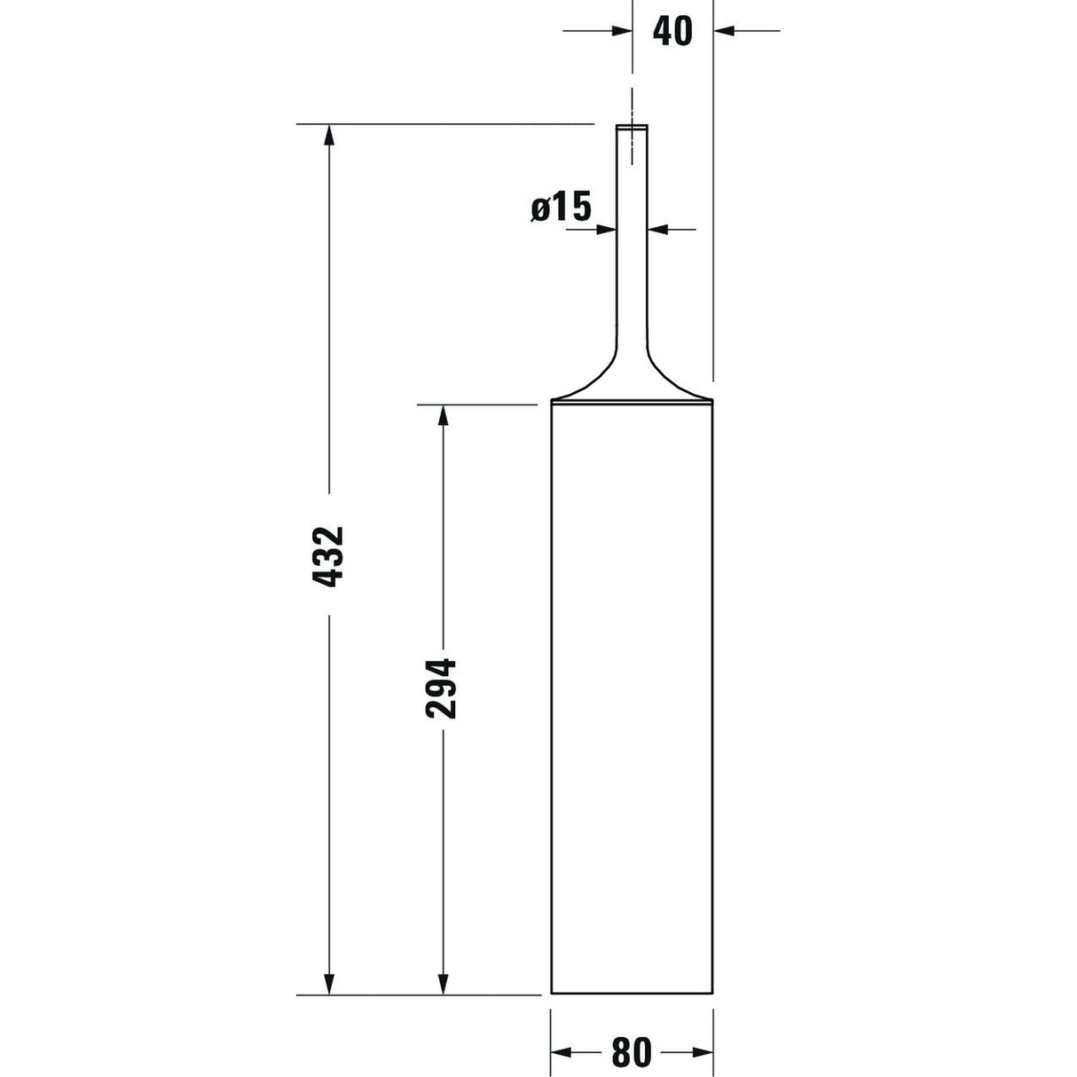Schéma technique Grohe, siphon tube rectangulaire, couleur chrome, dimensions détaillées.