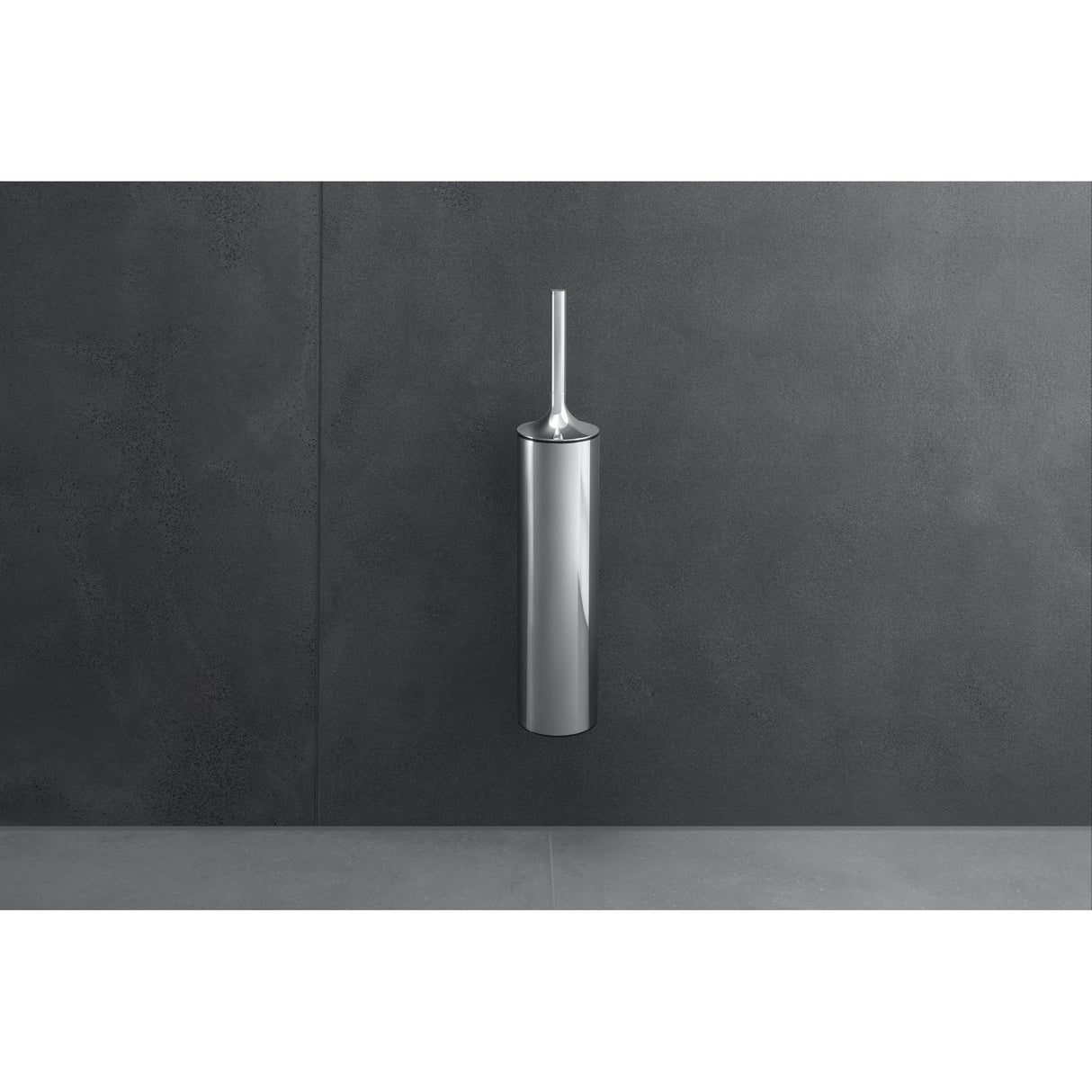 Brosse WC Grohe en inox argenté, accessoire sanitaire mural moderne.