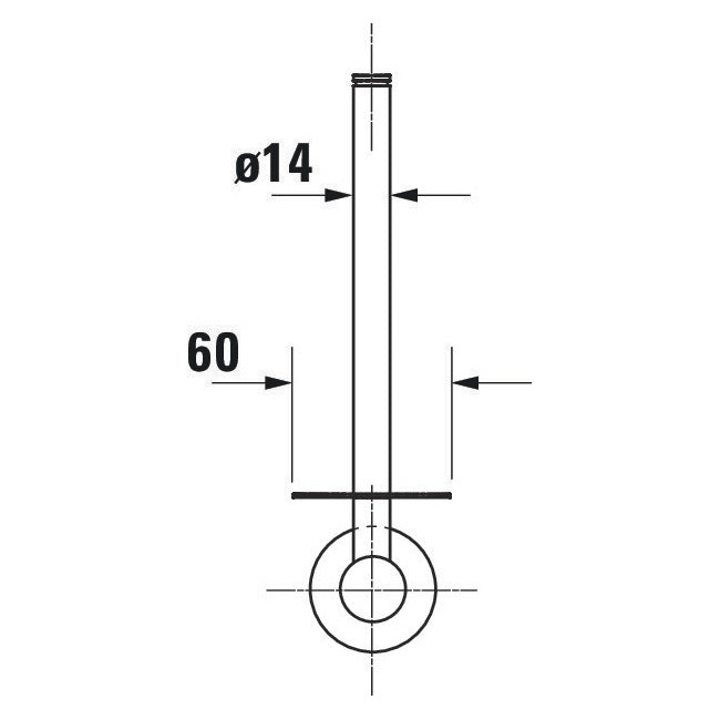 Schéma technique Grohe, rosace de finition chromée pour tube plomberie, couleur argentée.