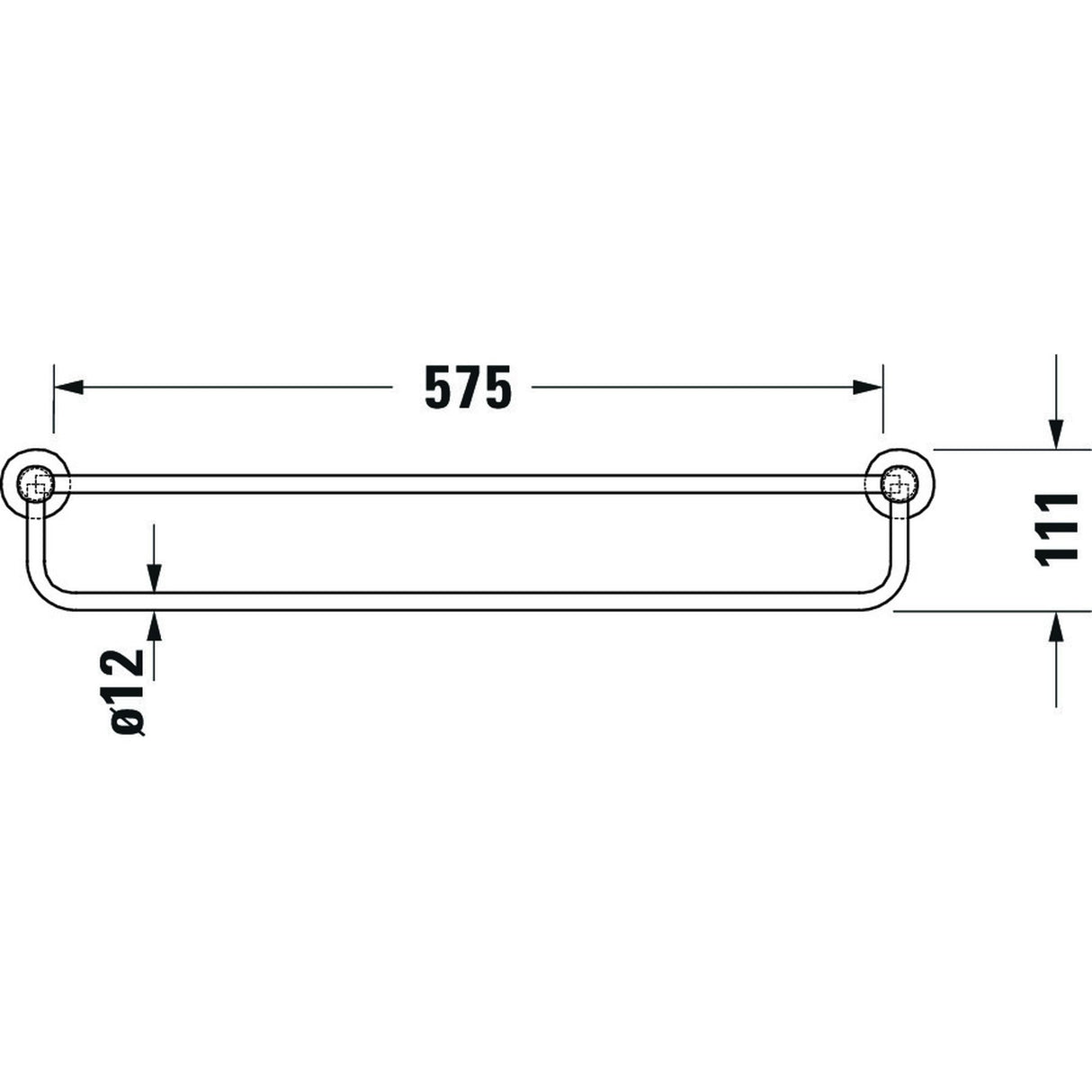 Barre porte-serviettes Grohe, accessoire salle de bain, métal chromé, dimensions 575x111 mm