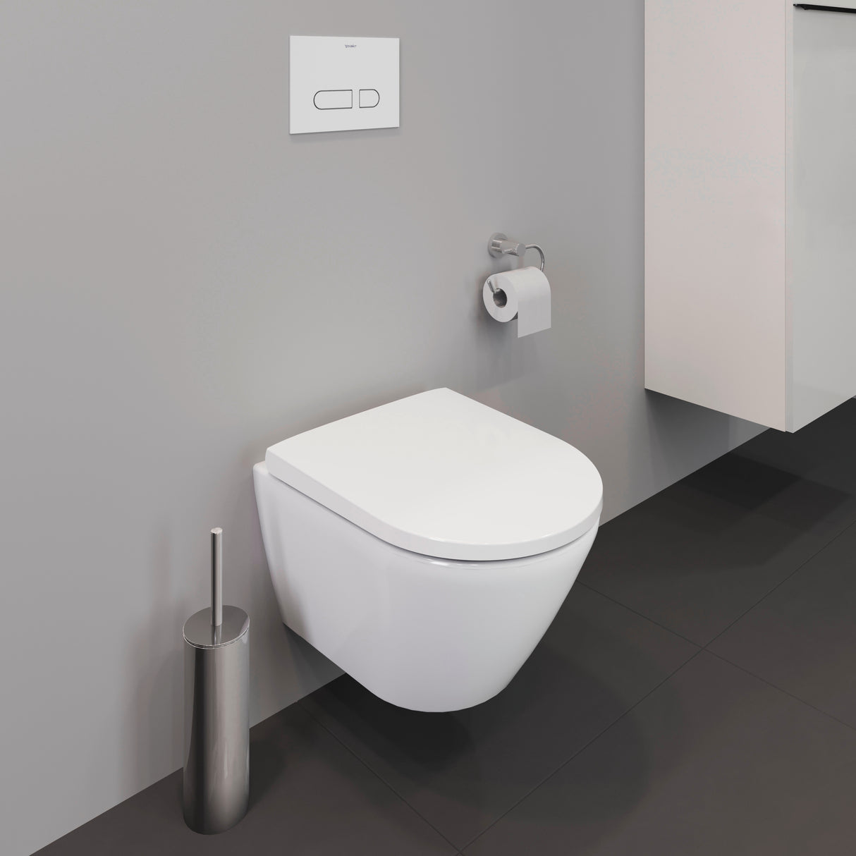 Toilette suspendue blanche Grohe, design moderne, couleur blanche, salle de bain contemporaine