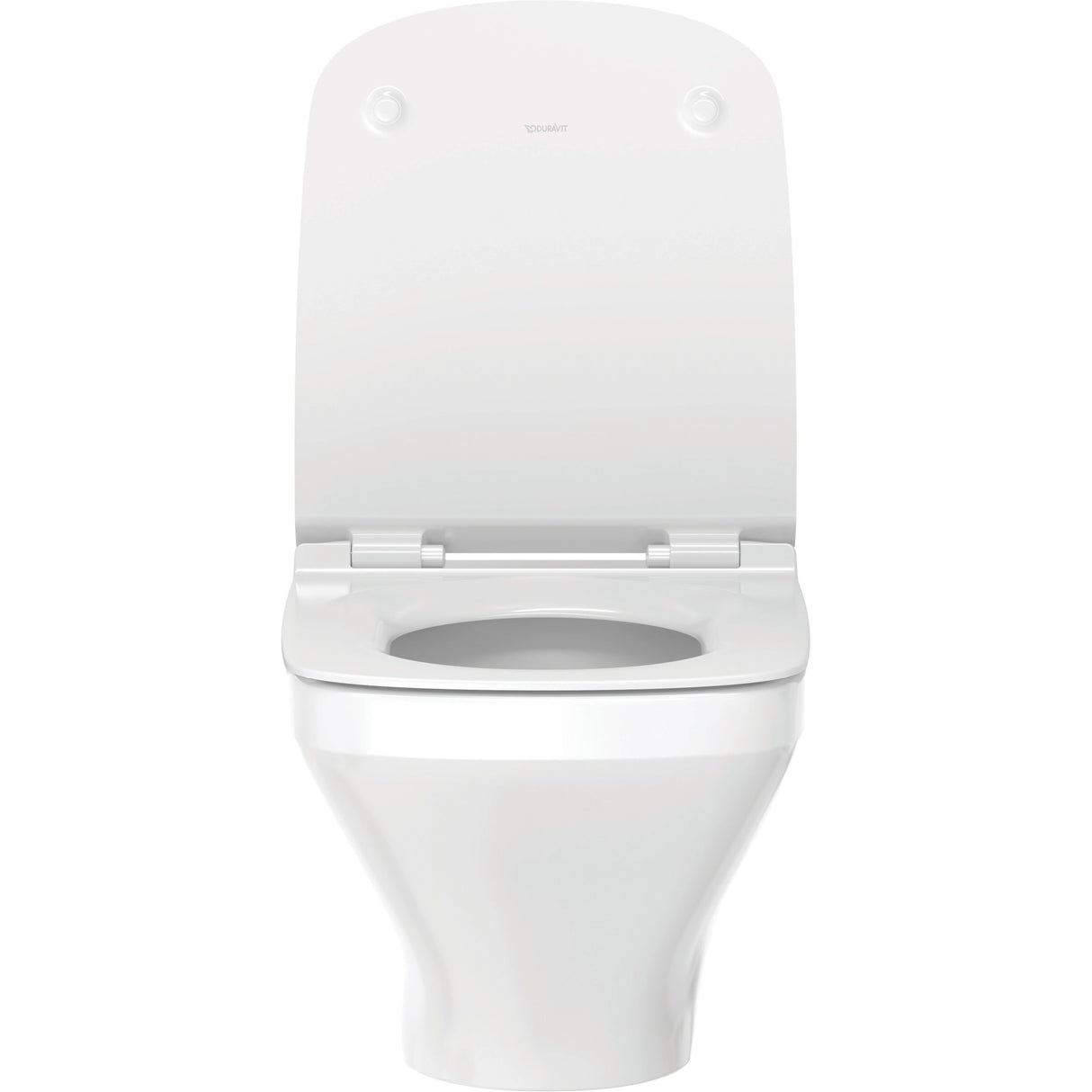 Toilette suspendue Duravit blanche, design moderne, vue de face