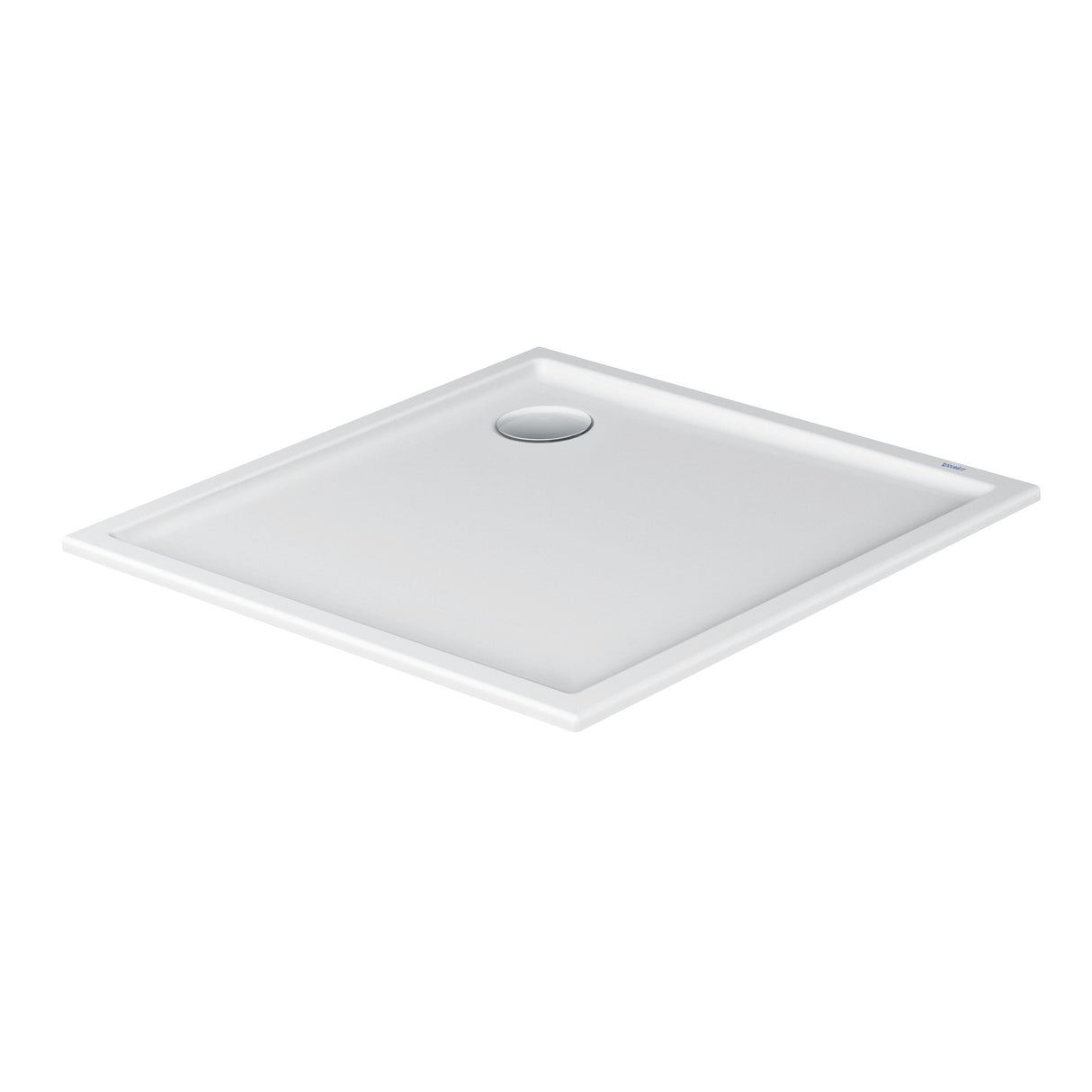 Receveur de douche blanc Duravit, carré, design moderne, bonde sur le côté