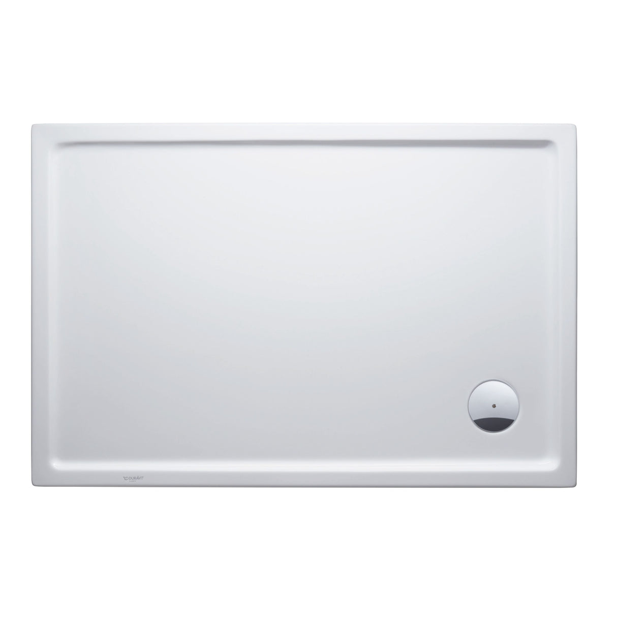 Receveur de douche blanc Duravit rectangulaire, finition lisse, sans motif