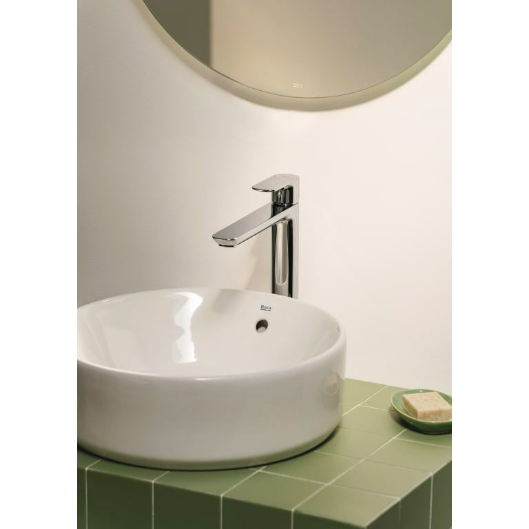 Mitigeur chromé Teka, robinet de lavabo blanc, couleur chrome, salle de bain moderne