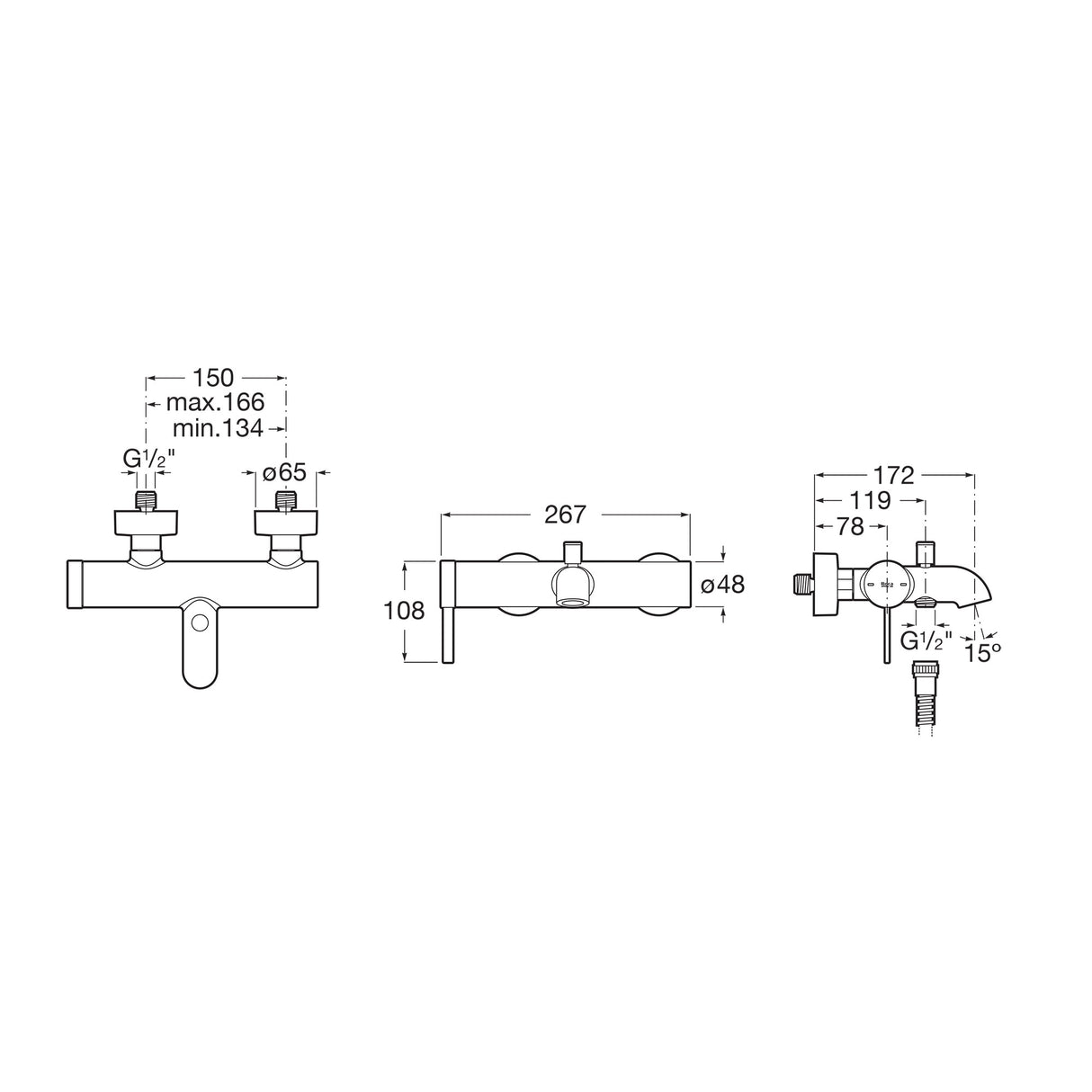 Schéma technique mitigeur Grohe, robinetterie salle de bain, finition chromée