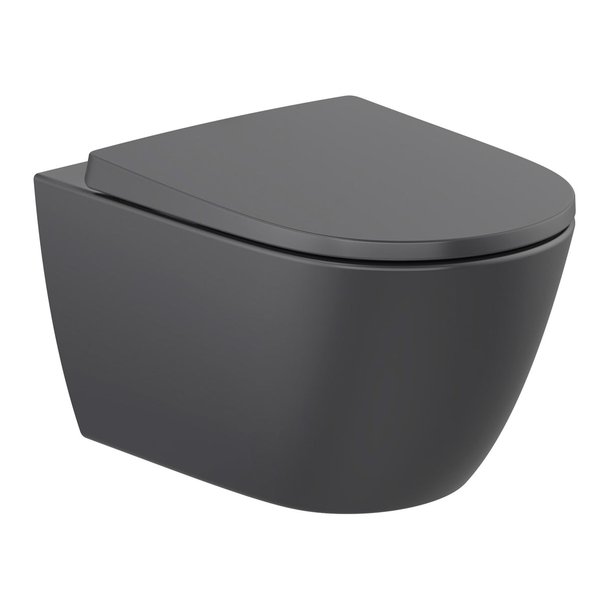 WC suspendu Grohe, toilette noire, design moderne et compact.