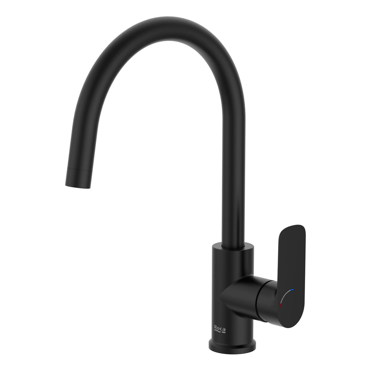 Mitigeur cuisine noir marque Roca, robinet moderne finition noire mat
