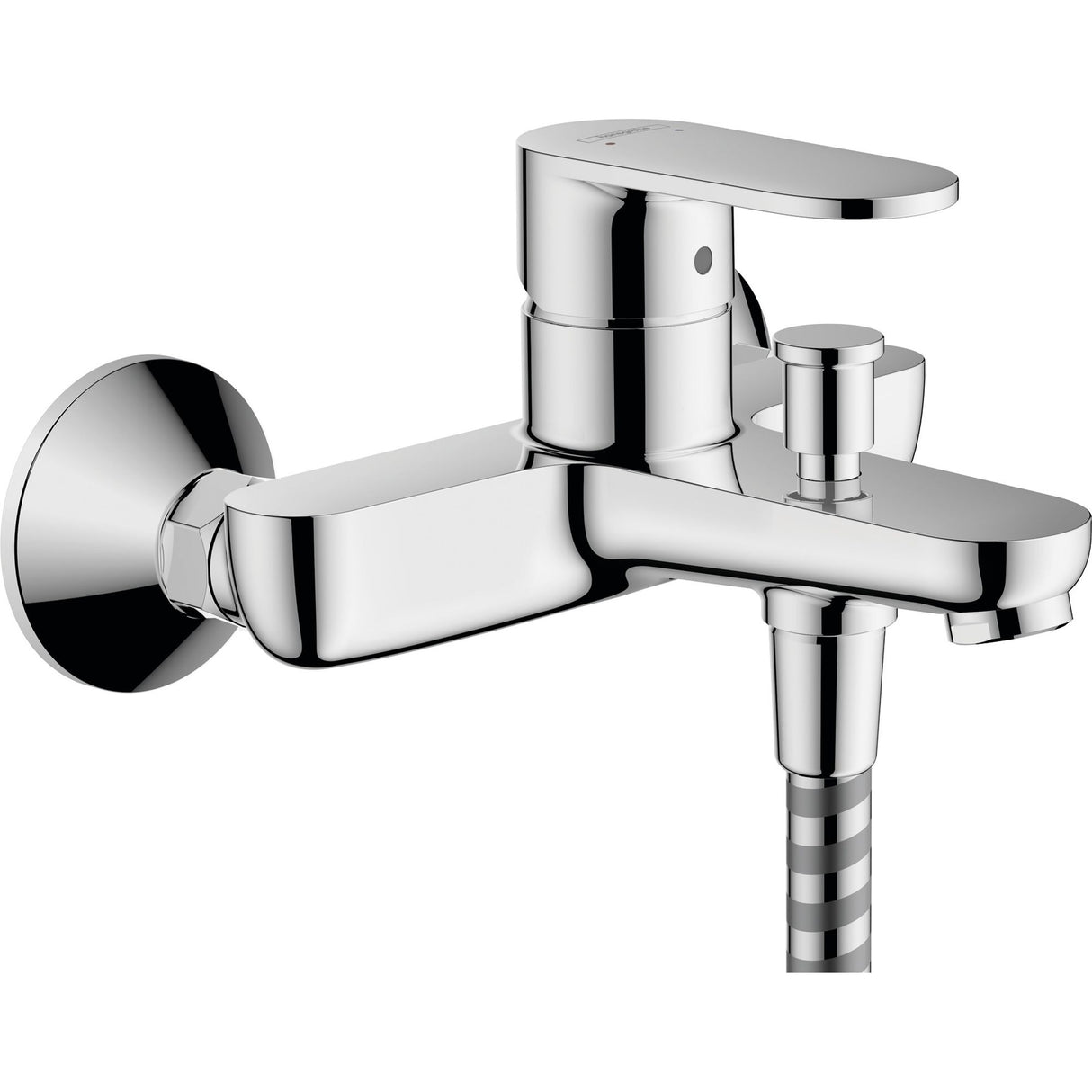 Mitigeur de baignoire Grohe chromé, robinet mural moderne couleur argentée