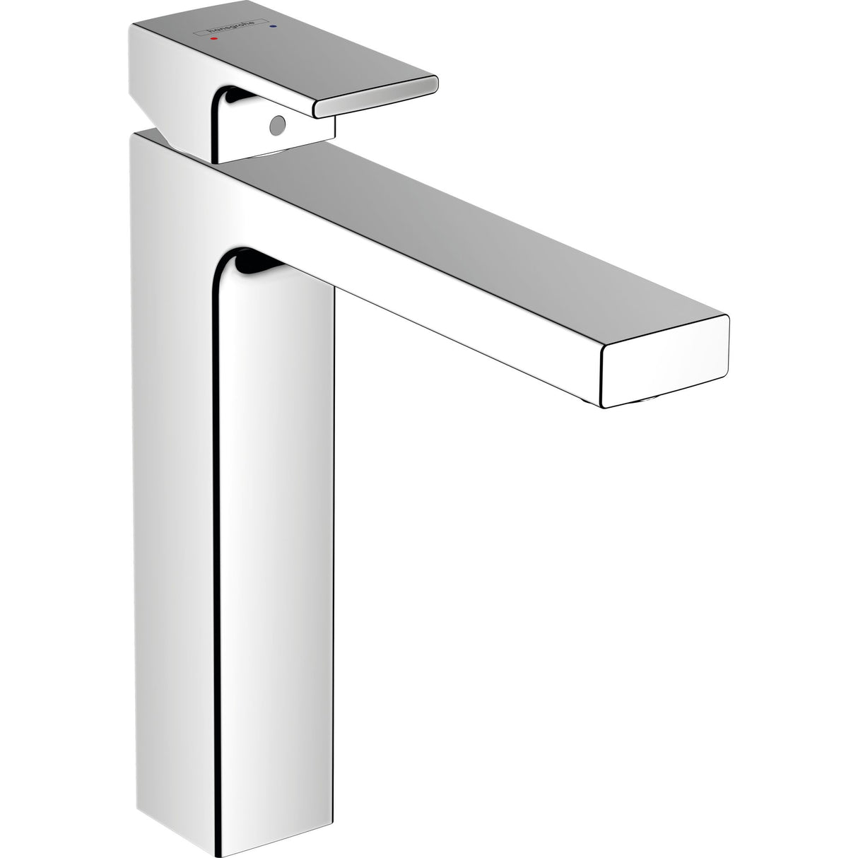 Mitigeur lavabo Hansgrohe, robinet chromé design moderne, couleur argenté.