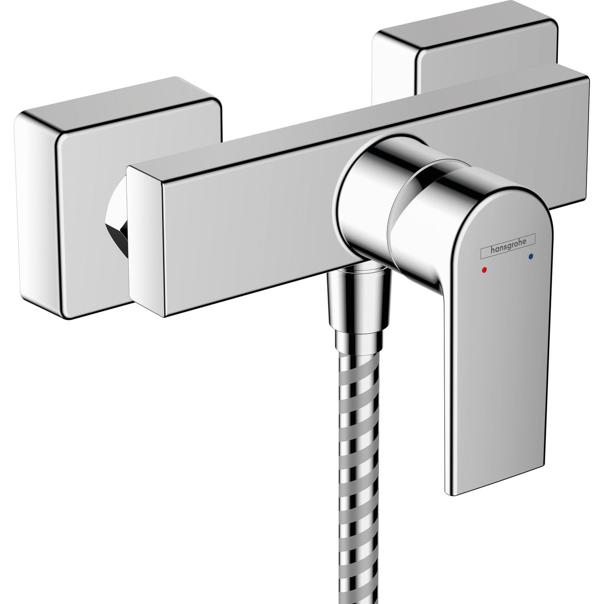 Mitigeur douche chromé Hansgrohe, robinetterie de salle de bain moderne couleur argentée
