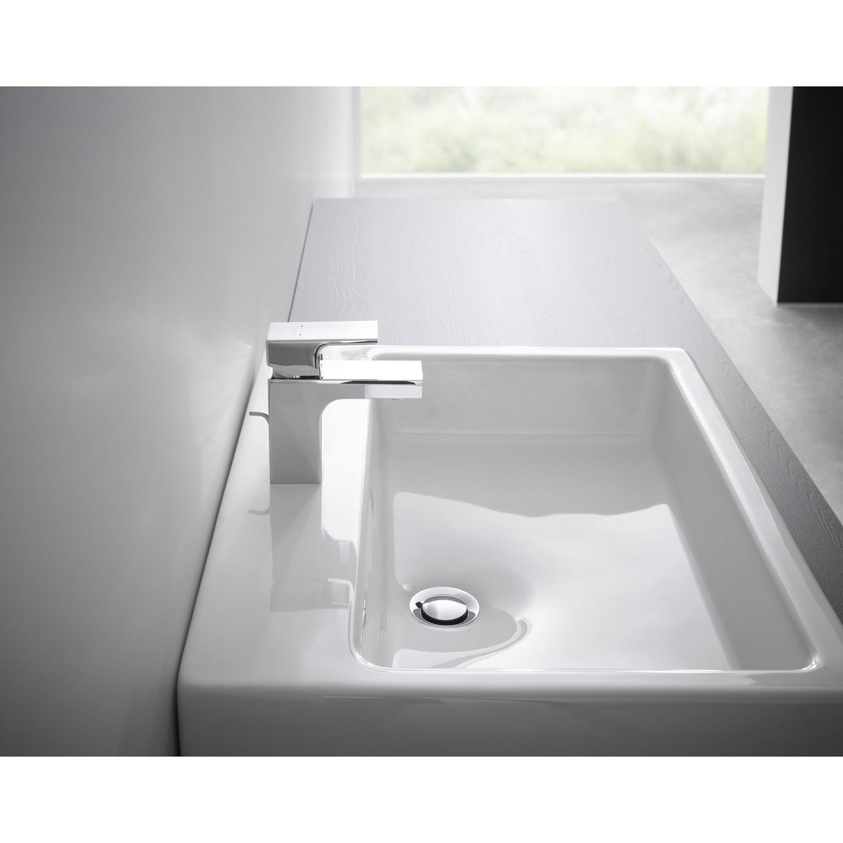 Mitigeur lavabo Grohe, robinet salle de bain chromé, design moderne argenté