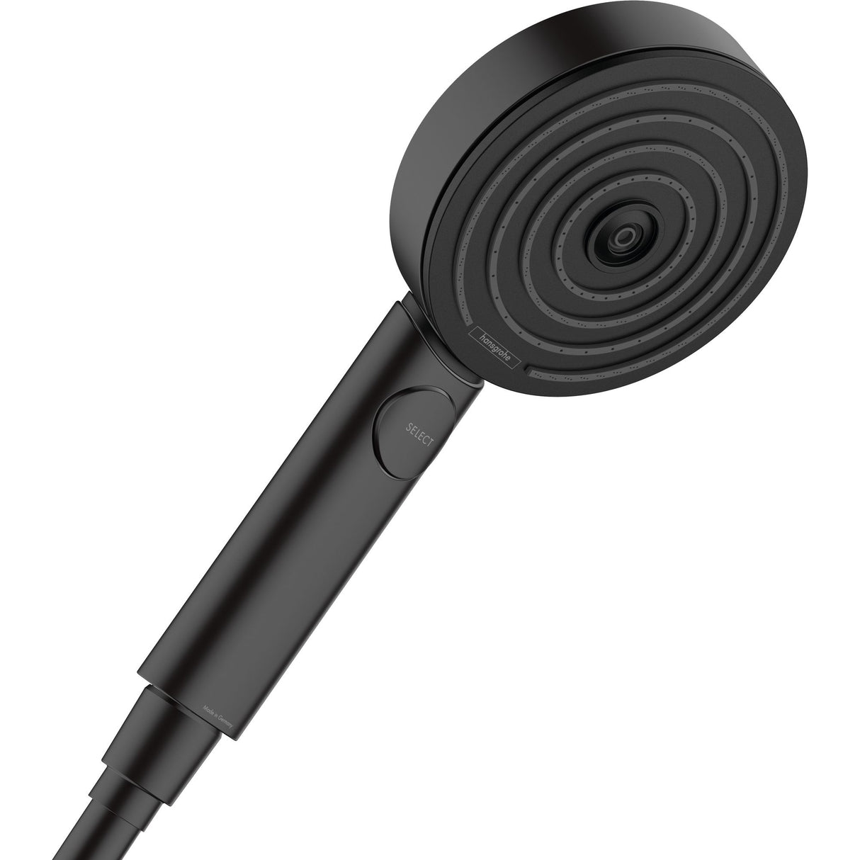 Douchette Hansgrohe, pommeau de douche noir, design moderne, salle de bain