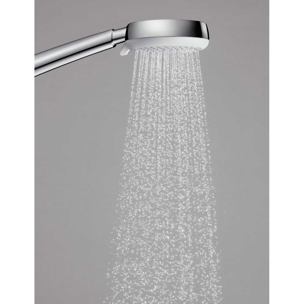 Douchette Grohe, pommeau de douche chrome, jet d'eau, accessoire salle de bain.