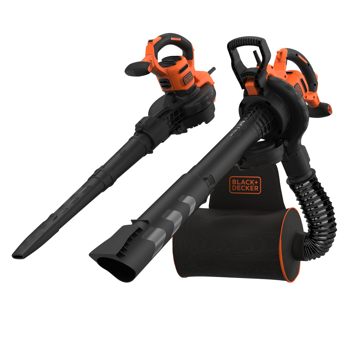 Aspirateur souffleur broyeur Black+Decker, outillage de jardin, noir et orange