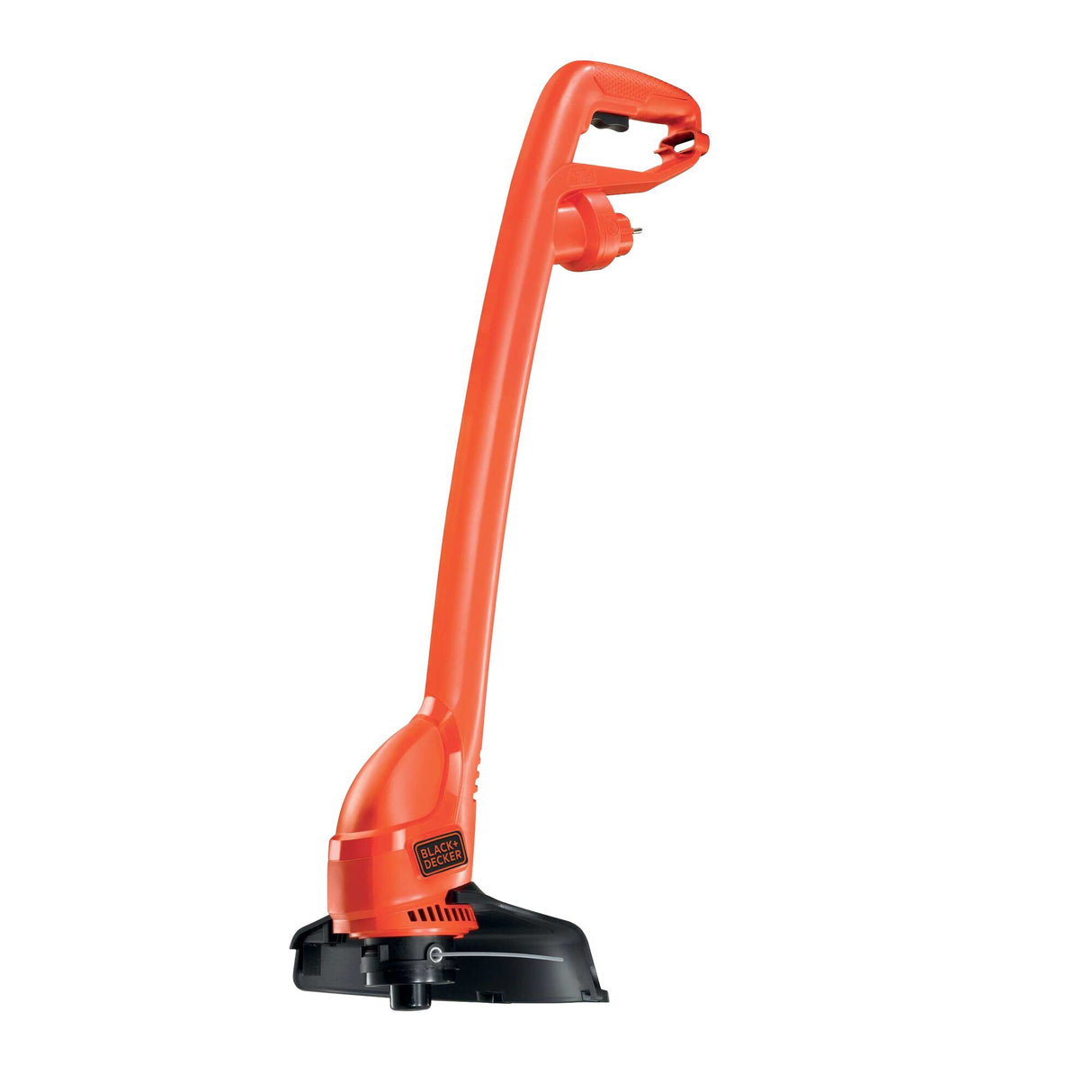 Coupe-bordures Black+Decker, outil de jardin orange et noir, électrique, ergonomique.