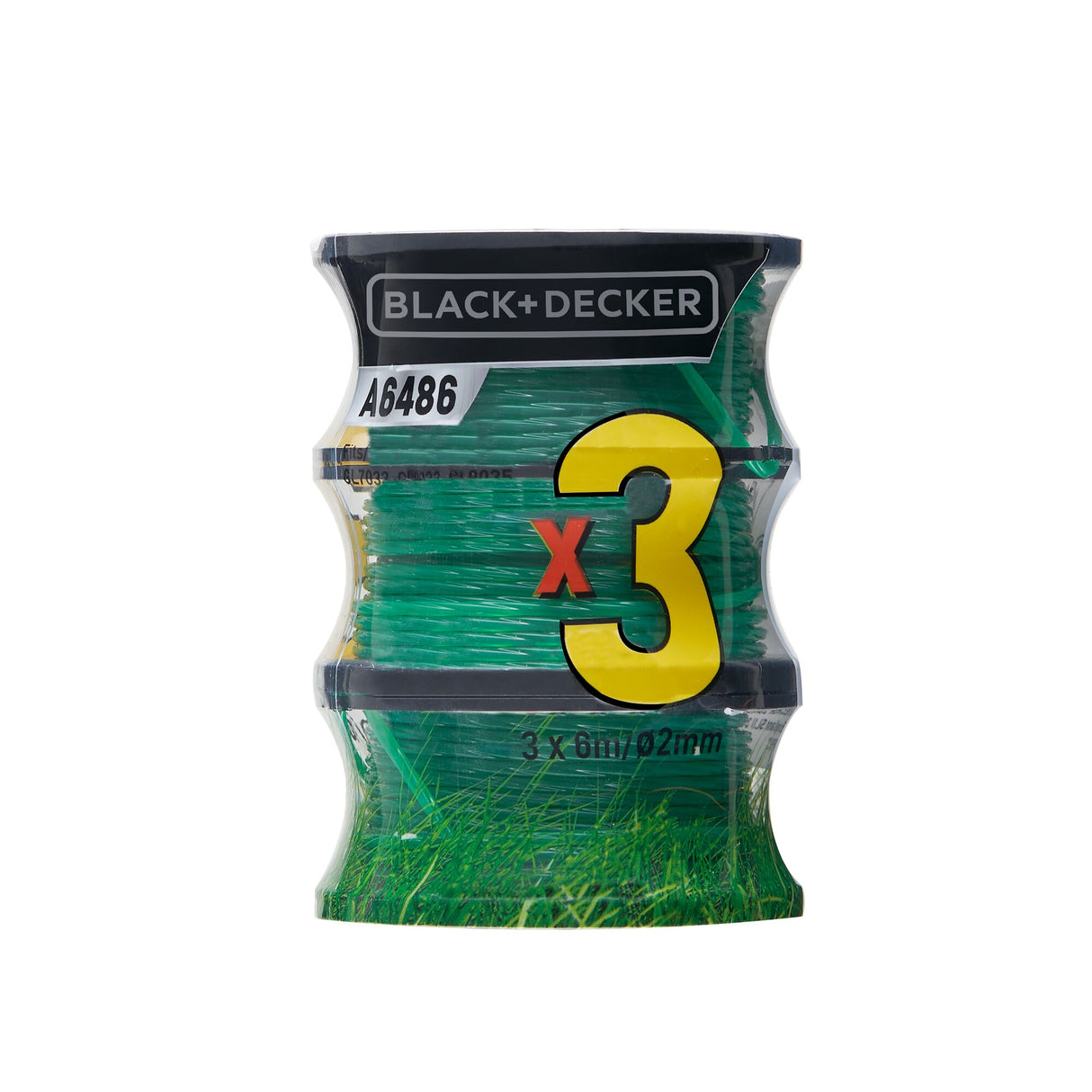 Bobine de fil vert pour coupe-bordure Black+Decker, lot de 3, accessoire jardinage