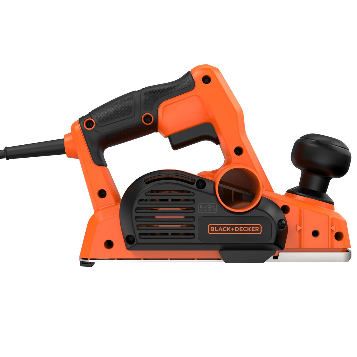 Raboteuse électrique Black+Decker, outil électroportatif orange et noir