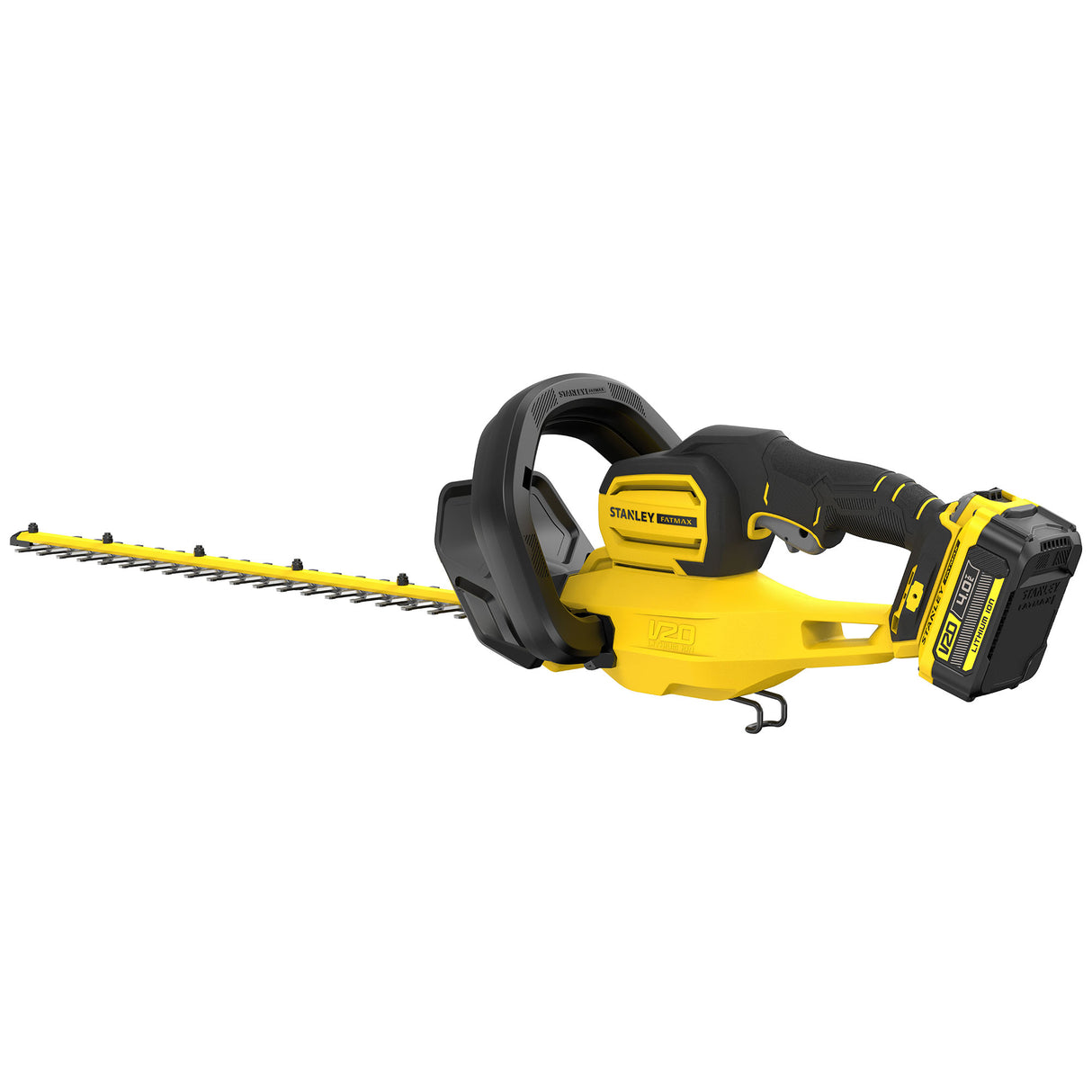 Taille-haie Stanley, outil électrique sans fil, couleur jaune et noir