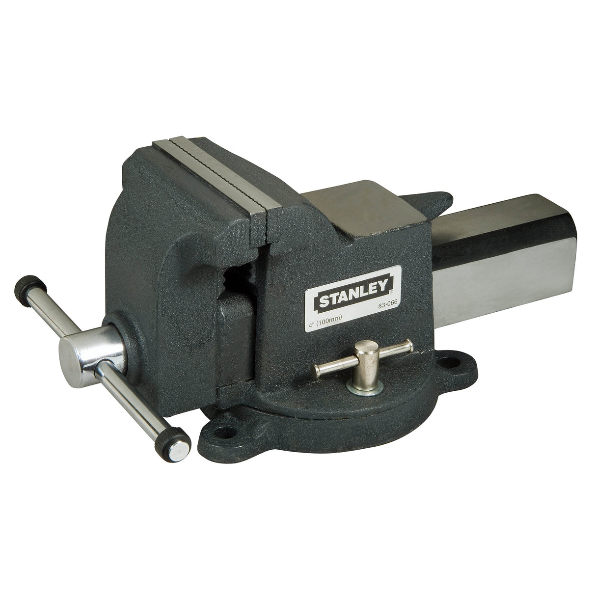 Étau Stanley, outillage de couleur grise, robuste, pour atelier et bricolage.