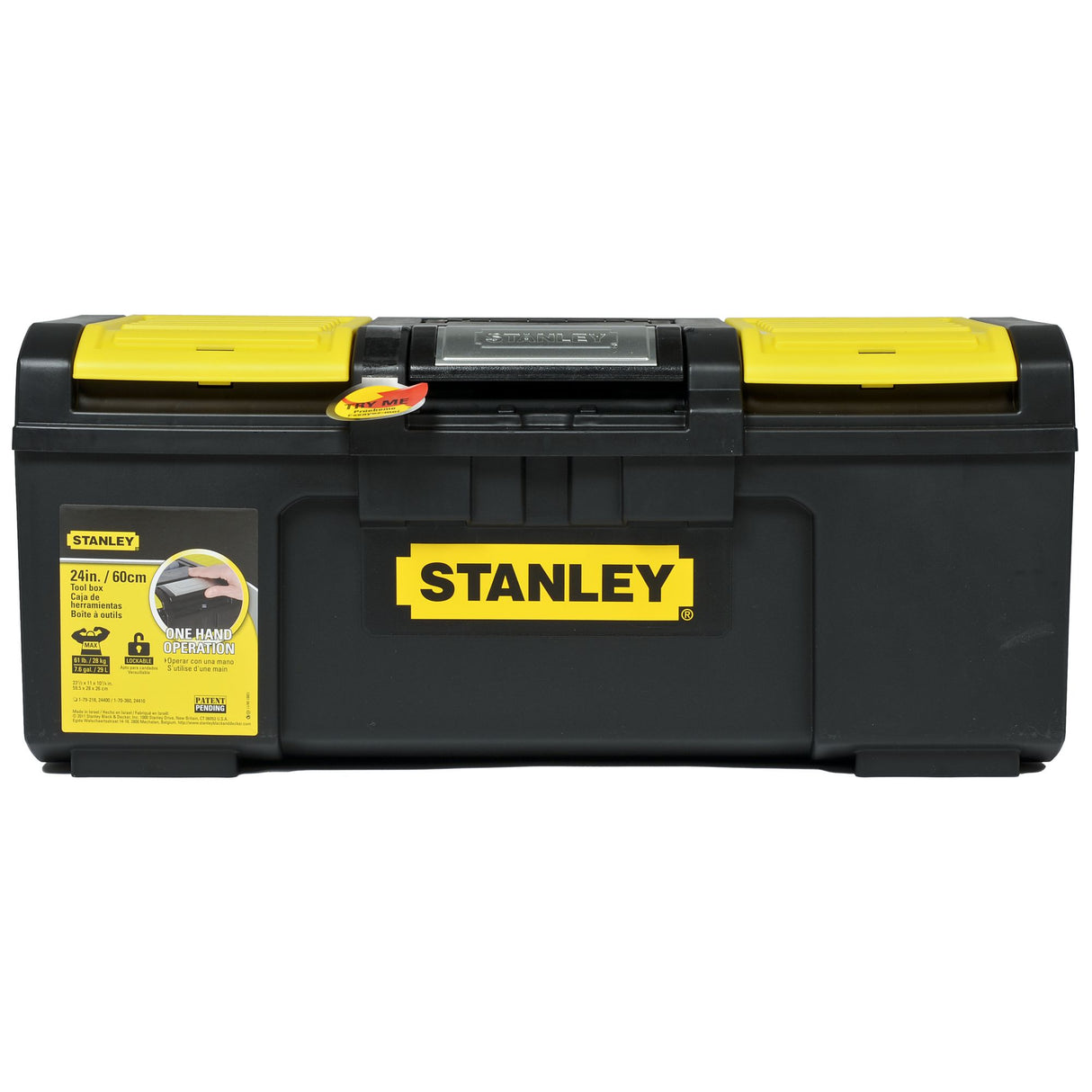 Boîte à outils Stanley, noire et jaune, grande capacité, rangement outillage