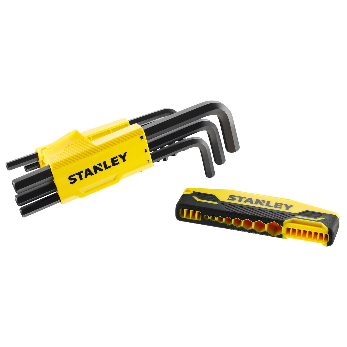 Jeu de clés Allen Stanley, outil noir et jaune pour bricolage et outillage.