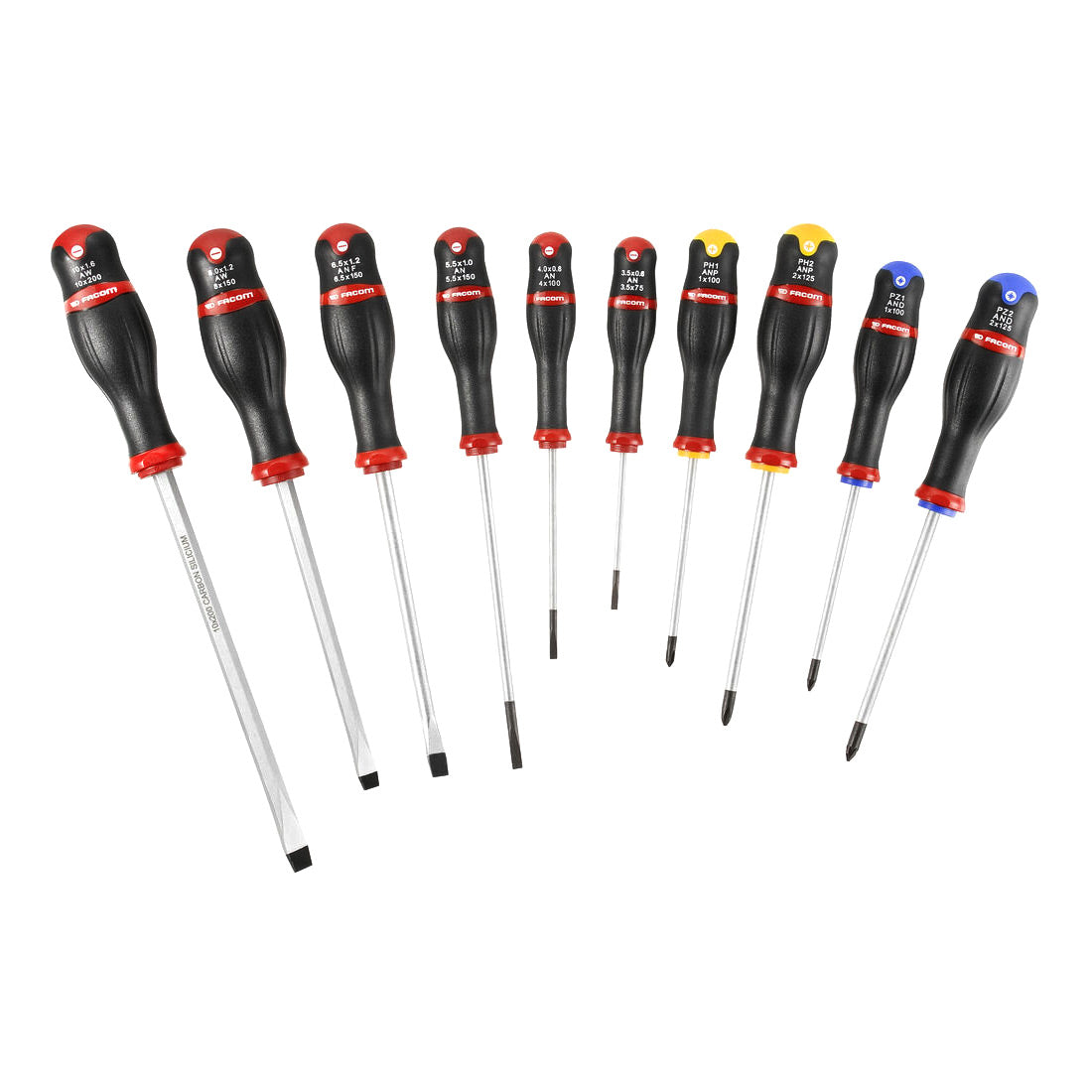 Jeu de tournevis Facom, type tournevis, couleur noir et rouge, assorti multicolore