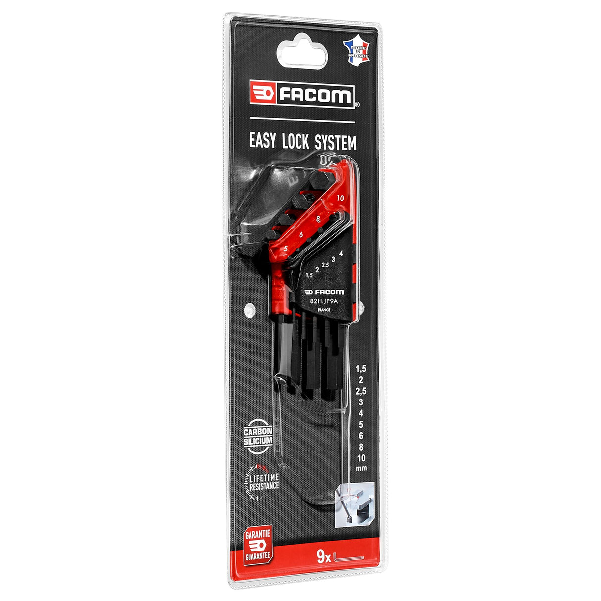 Jeu de clés Allen Facom, outillage, noir et rouge, emballé sous blister
