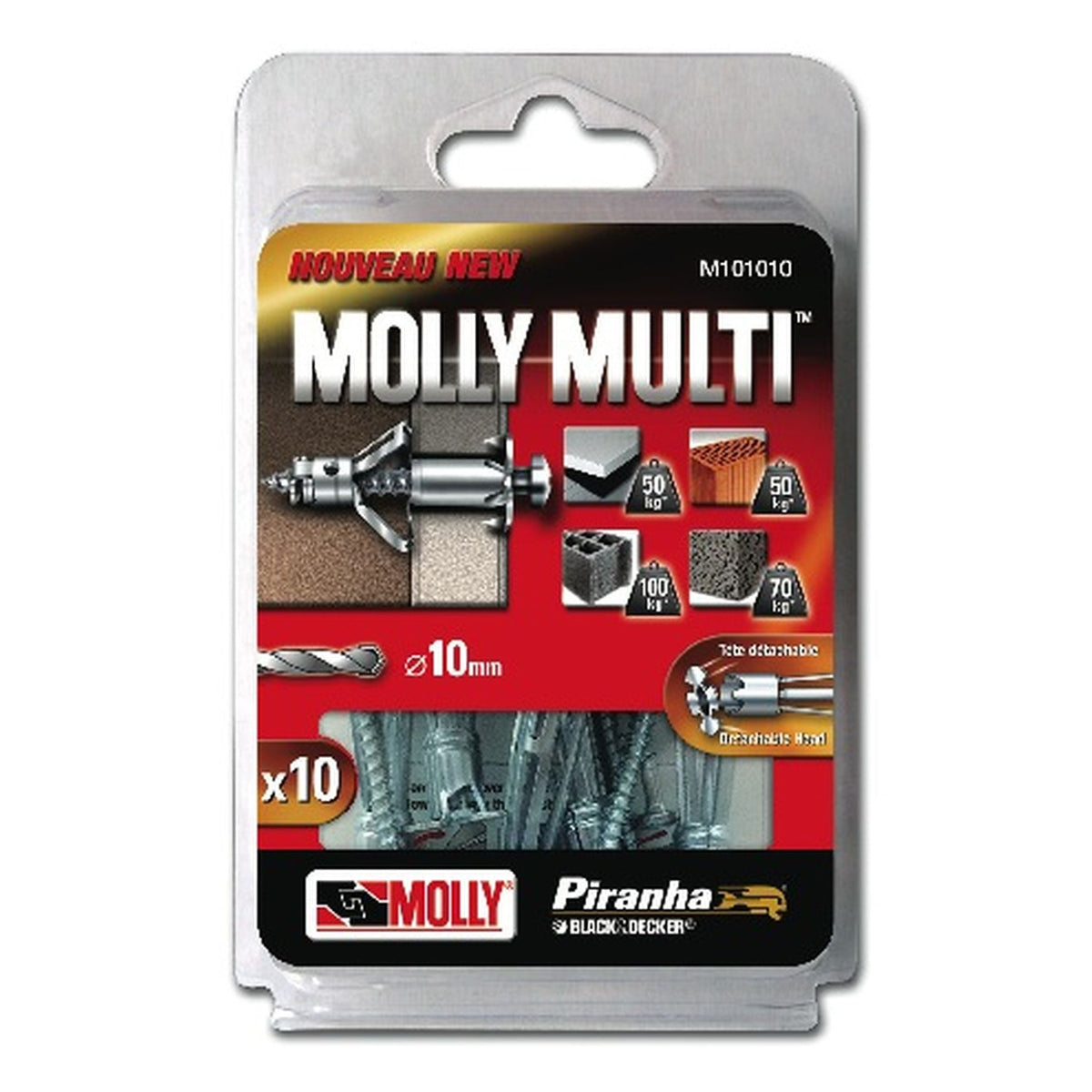 Molly Chevilles métalliques Multi Ø 5 x 60 mm avec vis agglo - Mister PRO