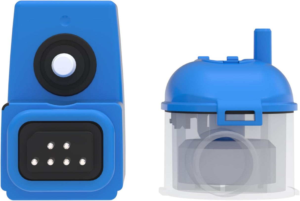 Pompe de relevage Sanicondens Clim Mini S de SFA, machine compacte pour évacuation de condensats, avec tuyaux et composants visibles.