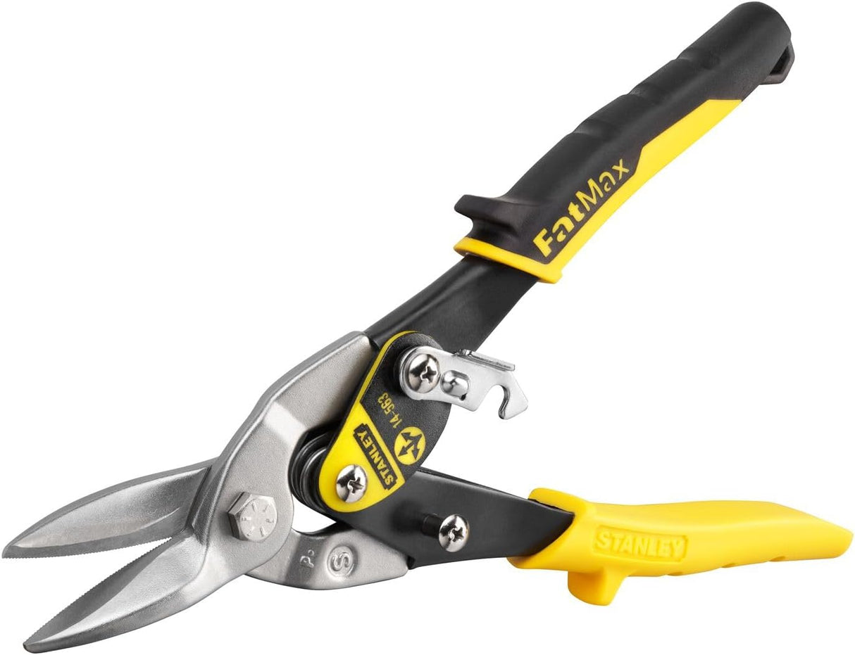 Cisaille à tôle Stanley FatMax, outil de coupe, couleur noire et jaune