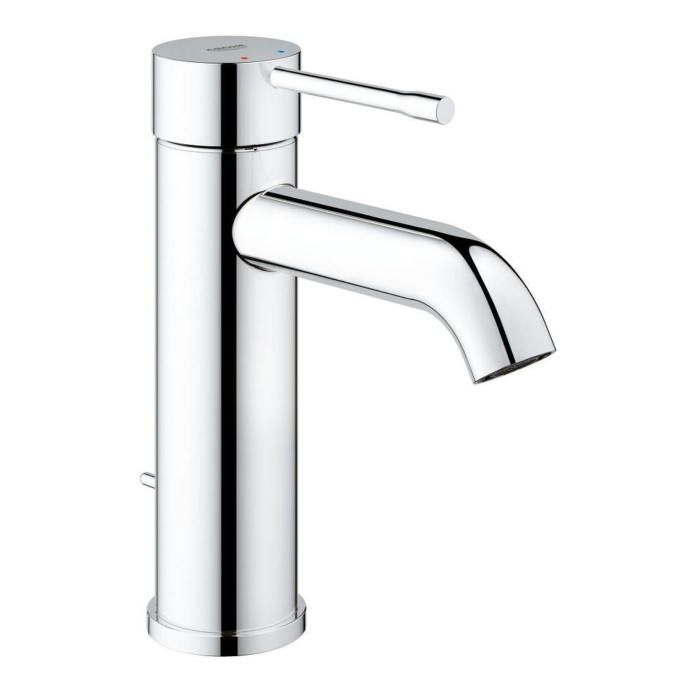 Mitigeur de lavabo chromé Grohe, robinet salle de bain, couleur argentée brillante